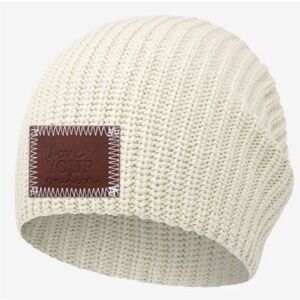 Love Your Melon Ivory 100% Cotton Knit Slouchy Summit Beanie Hat OS